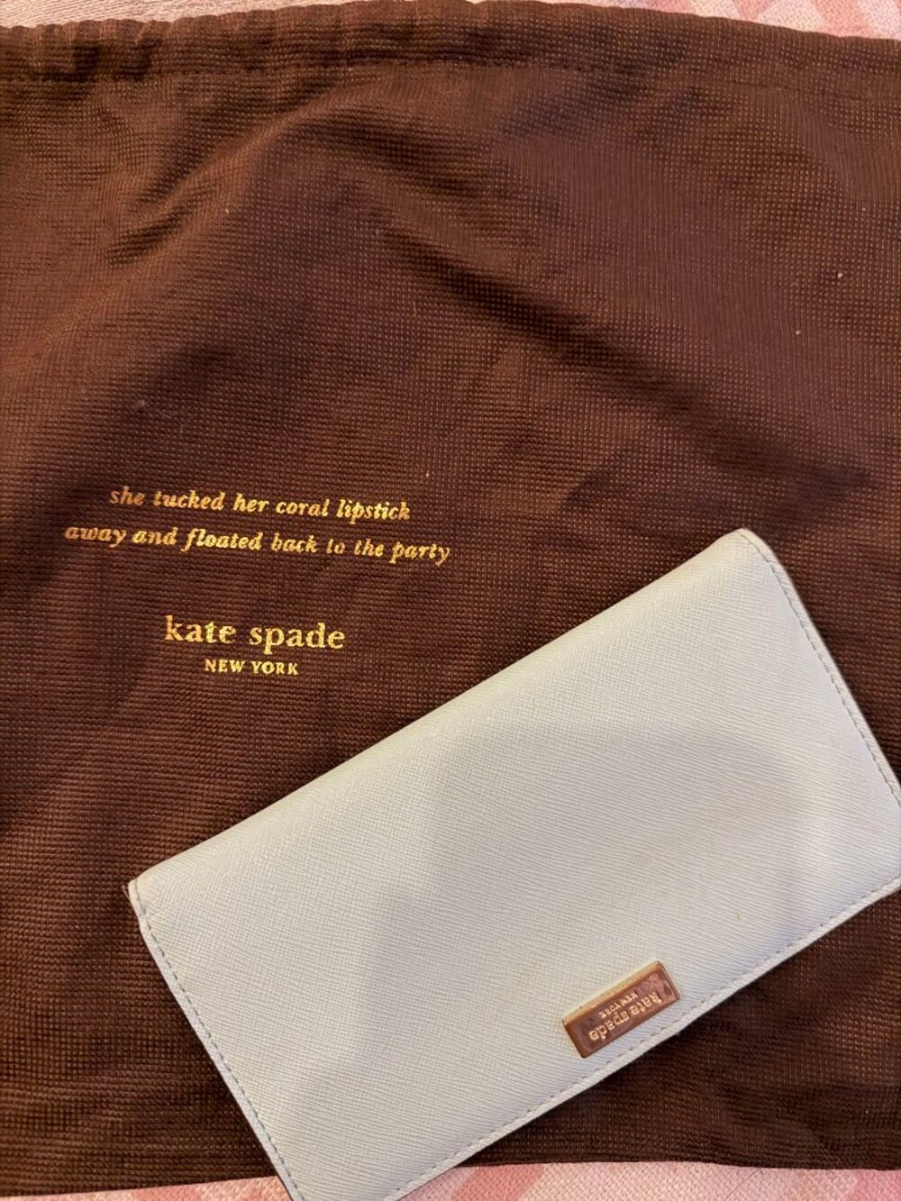 Kate Spade Wallet Stacy Newbury Lane Light Blue Good Condition